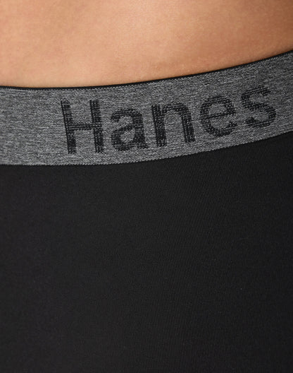 Hanes Stay Dry Pouch Men's Performance Stretch Boxer Brief Underwear, Black, 3-Pack