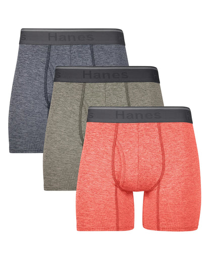 Hanes Comfort Flex Fit Men's Breathable Stretch Mesh Boxer Brief Underwear, Red/Green/Black, 3-Pack