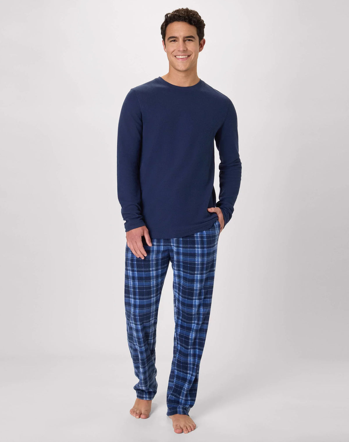 Hanes Men's Micro Fleece Thermal Pajama Set