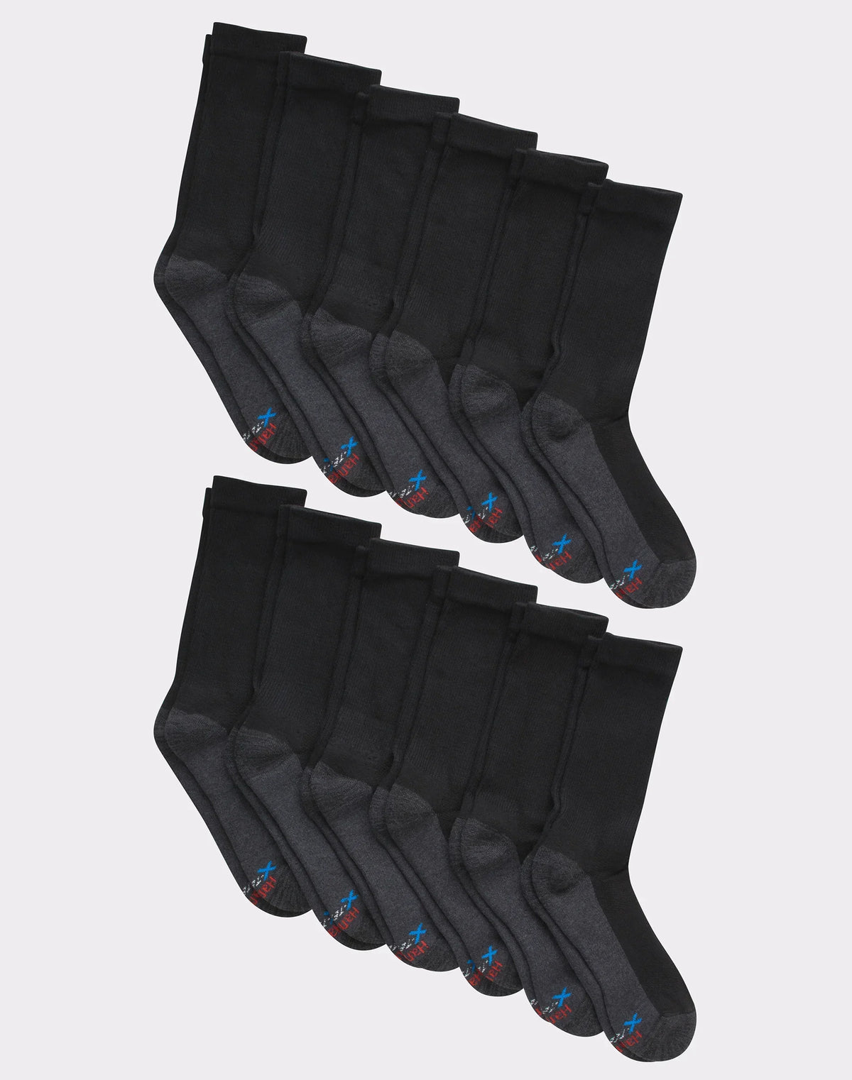 Hanes Men's FreshIQ&reg; X-Temp&reg; Active Cool&reg; Big and Tall Crew Socks 12-Pack