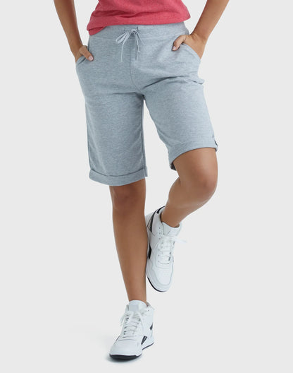 Hanes Women's French Terry Bermuda Shorts, 11"