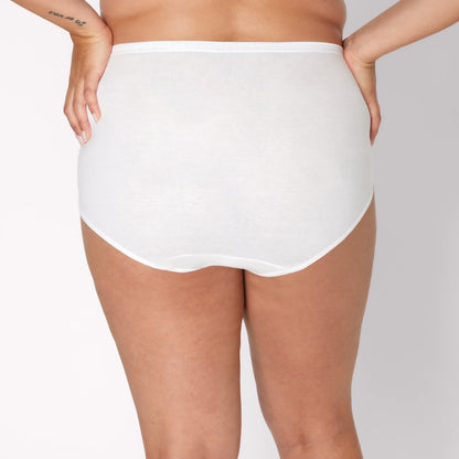 Hanes Just My Size Women's Cotton Brief Underwear, White, 6-Pack (Plus Size)
