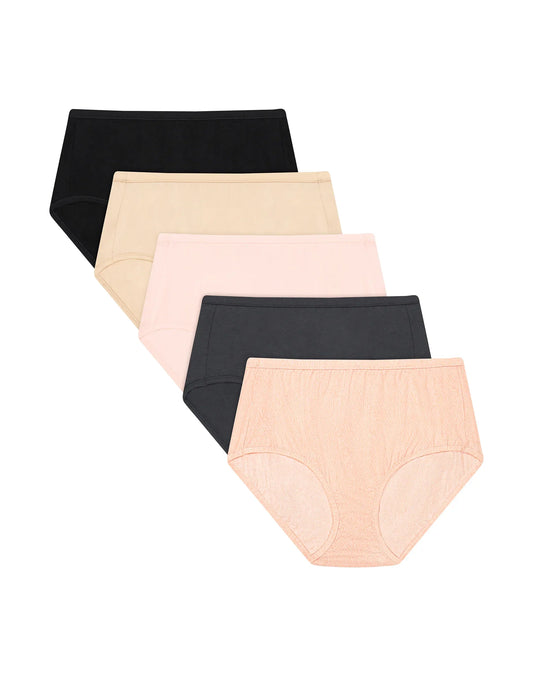 Hanes Ultimate ComfortSoft Women's Underwear Briefs, 5-Pack, Cotton Stretch
