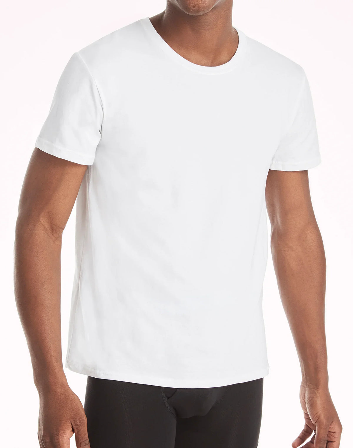 Hanes Ultimate Comfort Fit Men's Crewneck Undershirt, White, 4-Pack