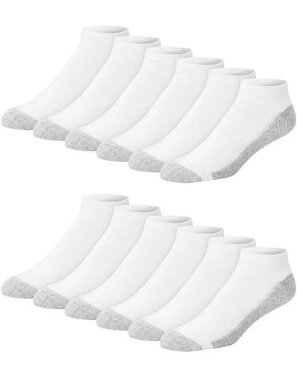 Hanes Double Tough Men's Low Cut Socks, Shoe Sizes 6-12, 12-Pairs