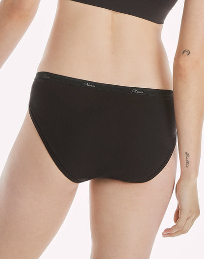 Hanes Women's Breathable Cotton Bikini Underwear, Black, 10-Pack