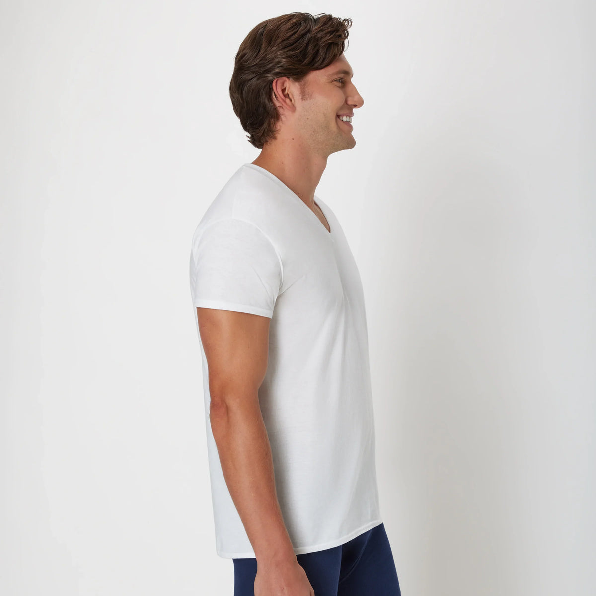 Hanes Ultimate Men&rsquo;s V-Neck Undershirt Pack, ComfortSoft, White 6-Pack