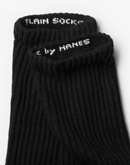 Hanes Unisex Plain Black Socks Pack, 6 Pairs, Crew Socks