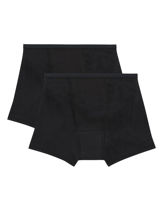 Hanes Comfort, Period. Women's Boxer Brief Period Underwear, Super Leaks, 2-Pack