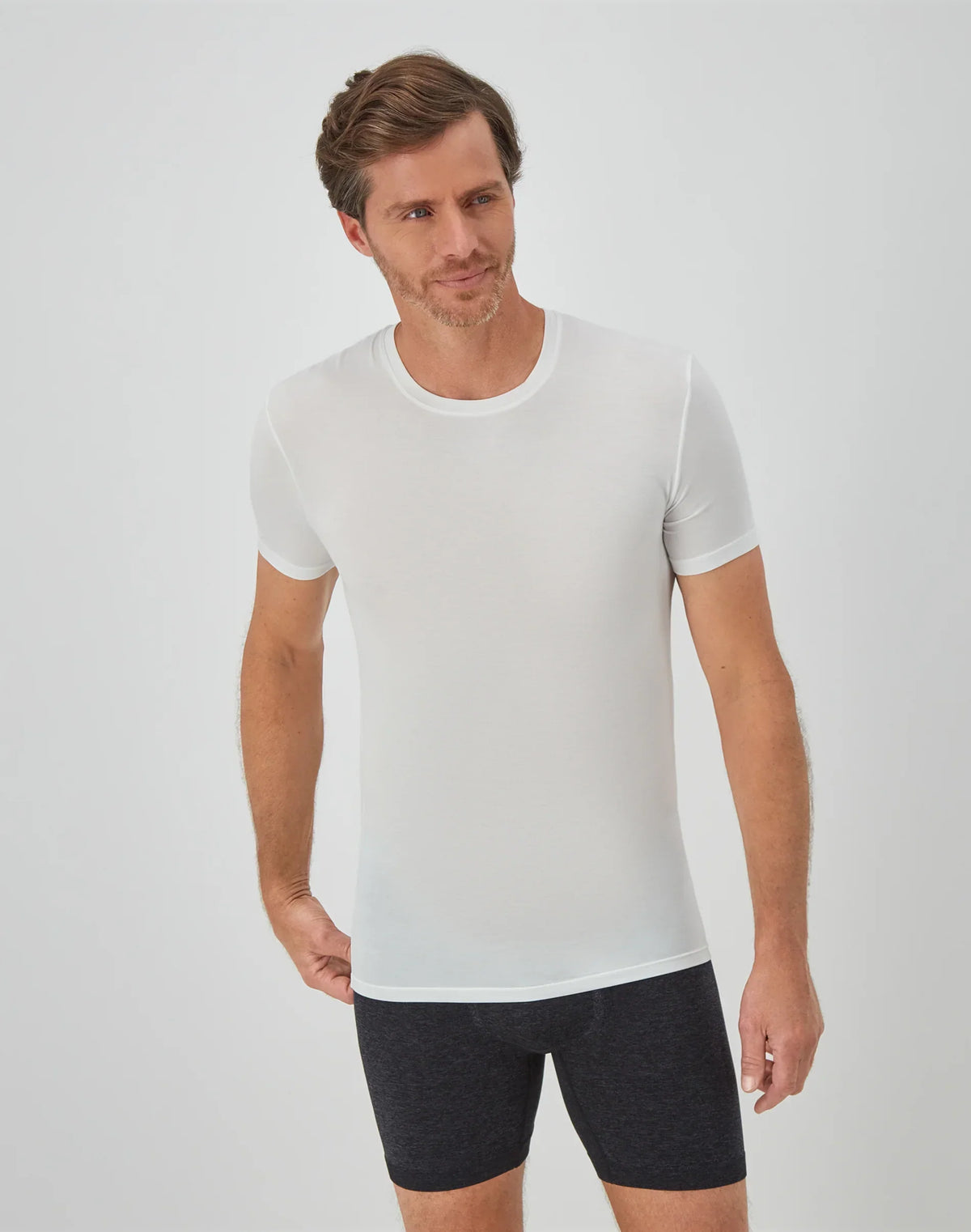 Hanes Perfect Flex Men's Tee, White Crewneck Undershirt, 1-Pack
