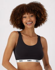 Hanes Originals Women's Pullover Bralette, Moisture-Wicking Stretch Cotton