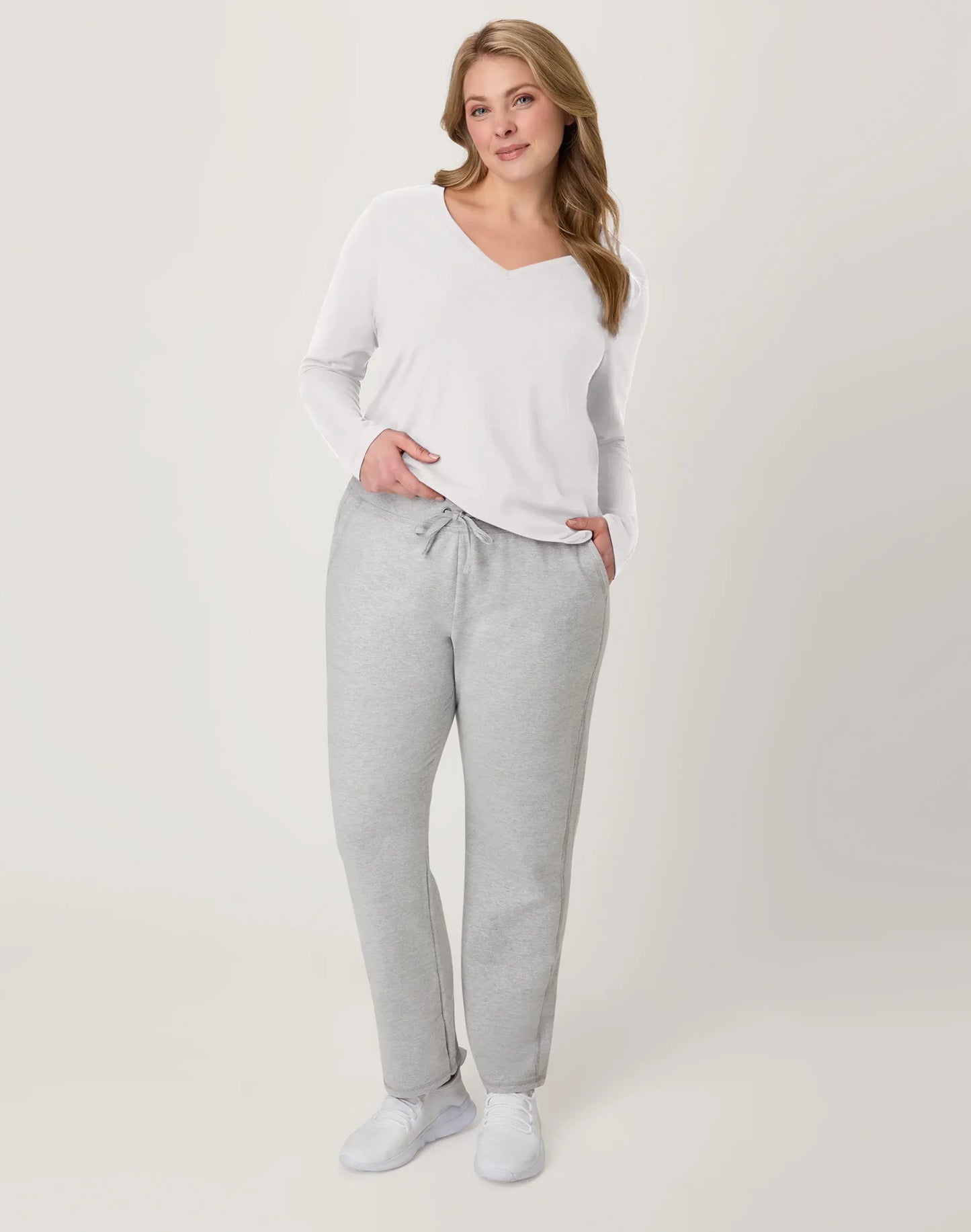 Hanes Women's Long Sleeve Cotton V-Neck T-Shirt