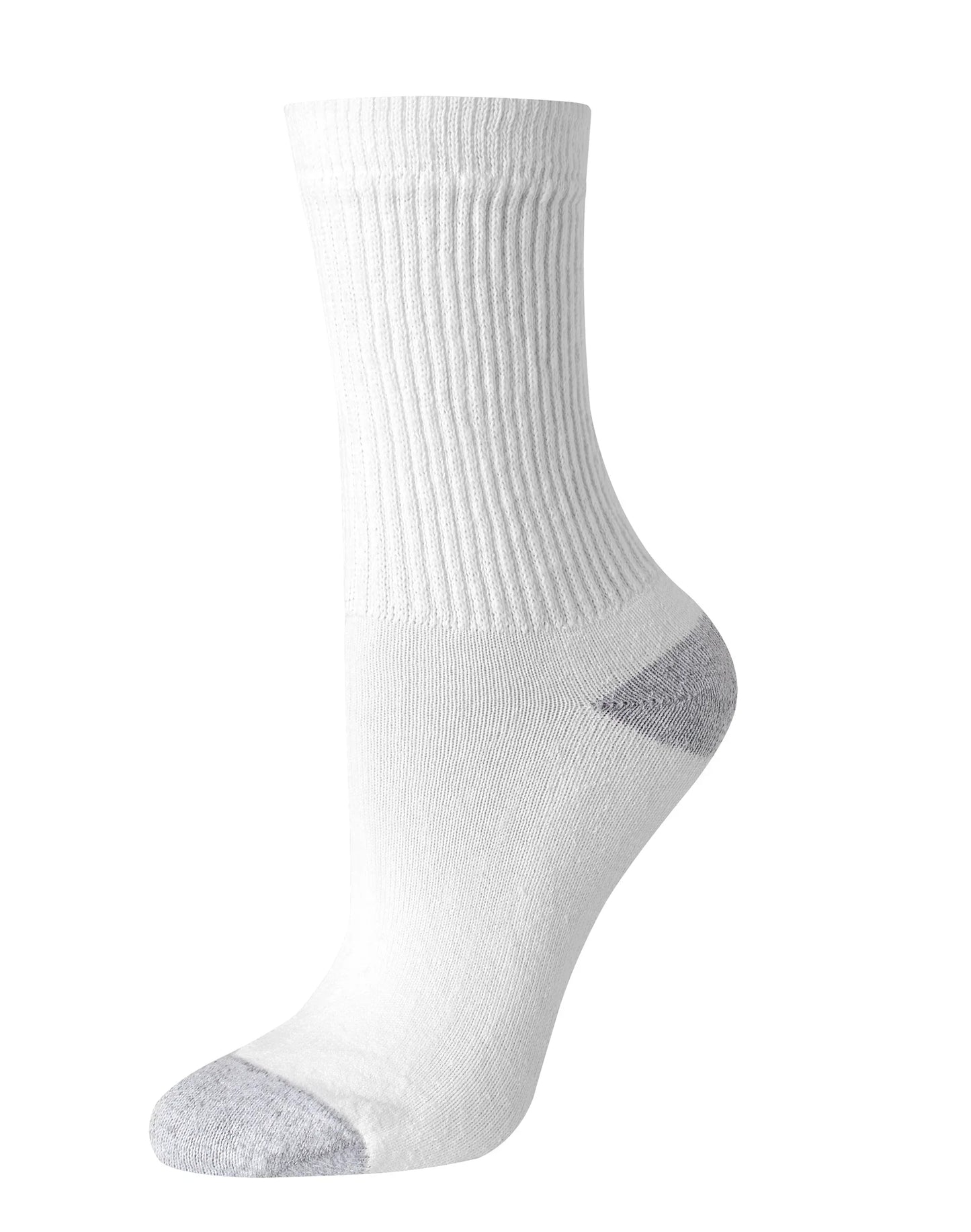 Hanes Women's Crew Socks, Moisture-Wicking, Extended Sizes 8-12, 6-Pairs