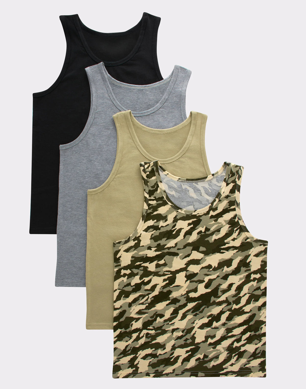 Hanes Originals Boys' Tank Undershirt, Camo &amp; Assorted, 4-Pack