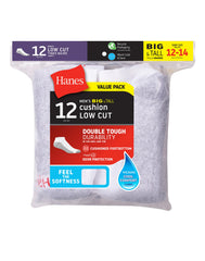 Hanes Double Tough Men's Low-Cut Socks, 12 Pairs (Big & Tall)