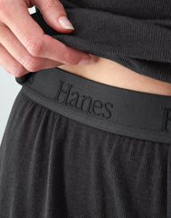 Hanes Originals Women&rsquo;s SuperSoft Comfywear Rib Sleep Shorts