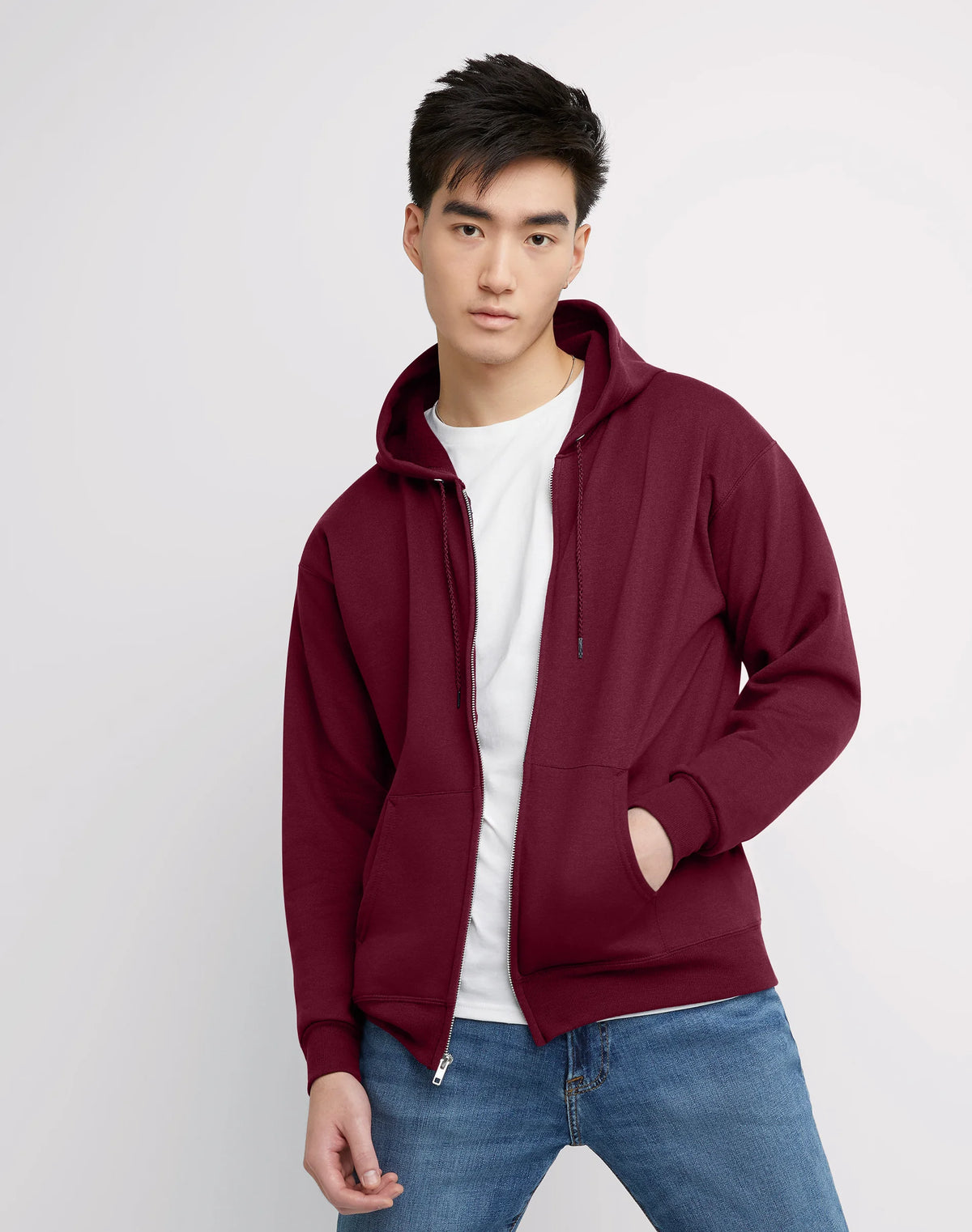 Hanes EcoSmart Unisex Full-Zip Fleece Hoodie