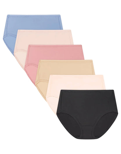 Hanes Women's Super Stretch Microfiber Modern Brief Underwear, Comfort Flex Fit, 6-Pack