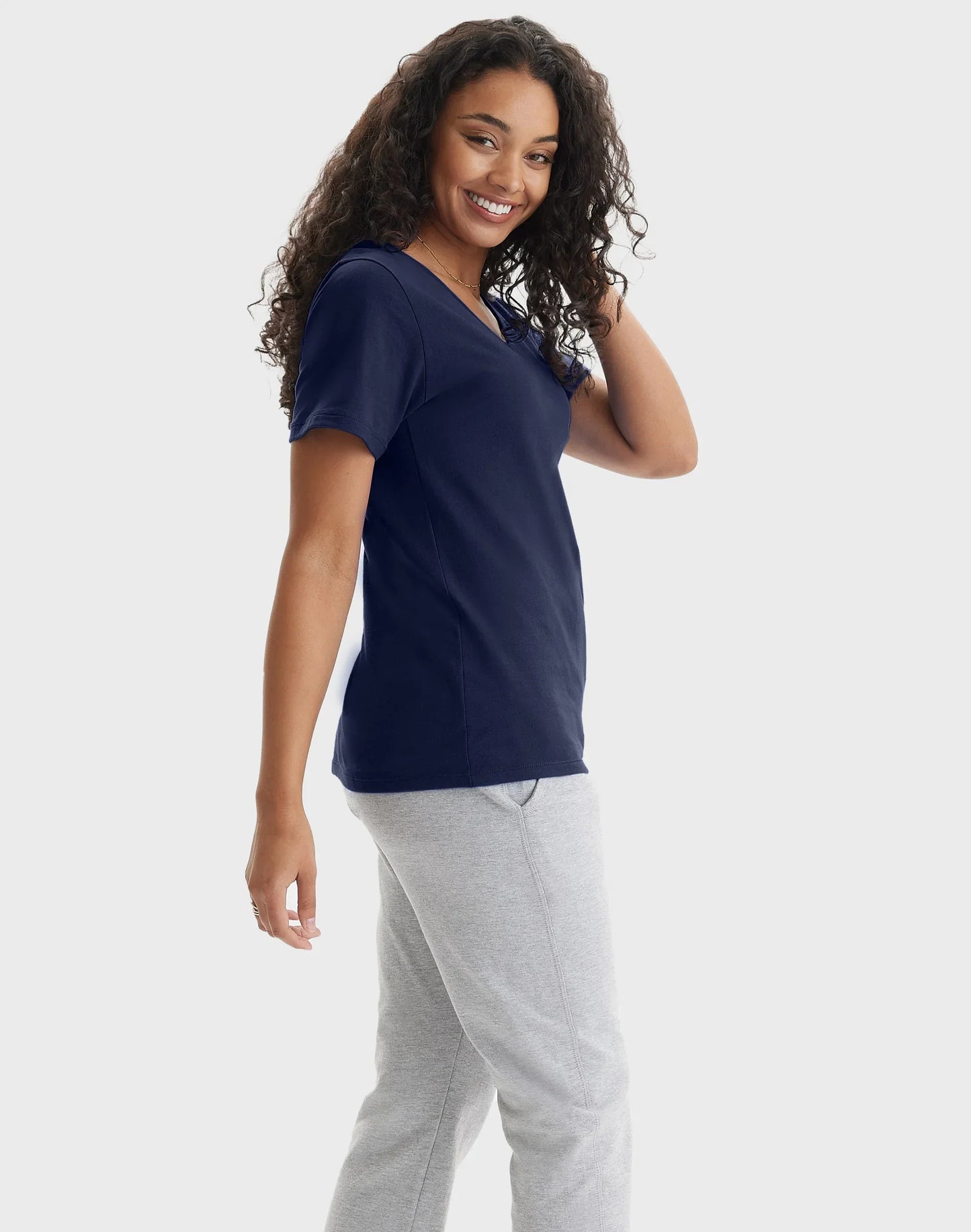 Hanes Perfect-T Women's V-Neck Cotton T-Shirt