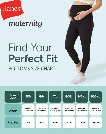 Hanes Maternity Women's Stretch &amp; Recover 7/8 Leggings, 25" Inseam
