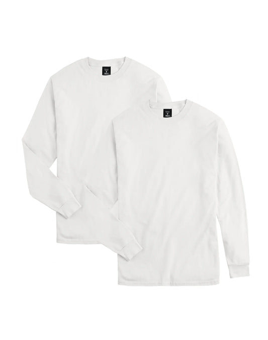 Hanes Beefy-T Unisex Long-Sleeve T-Shirt, Value 2-Pack