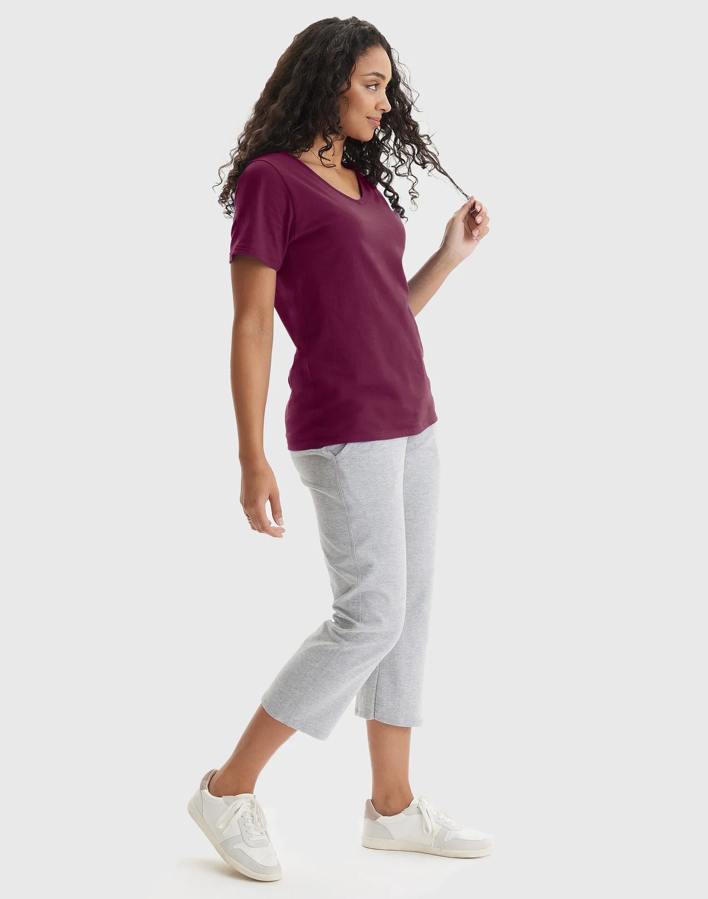 Hanes Perfect-T Women's V-Neck Cotton T-Shirt