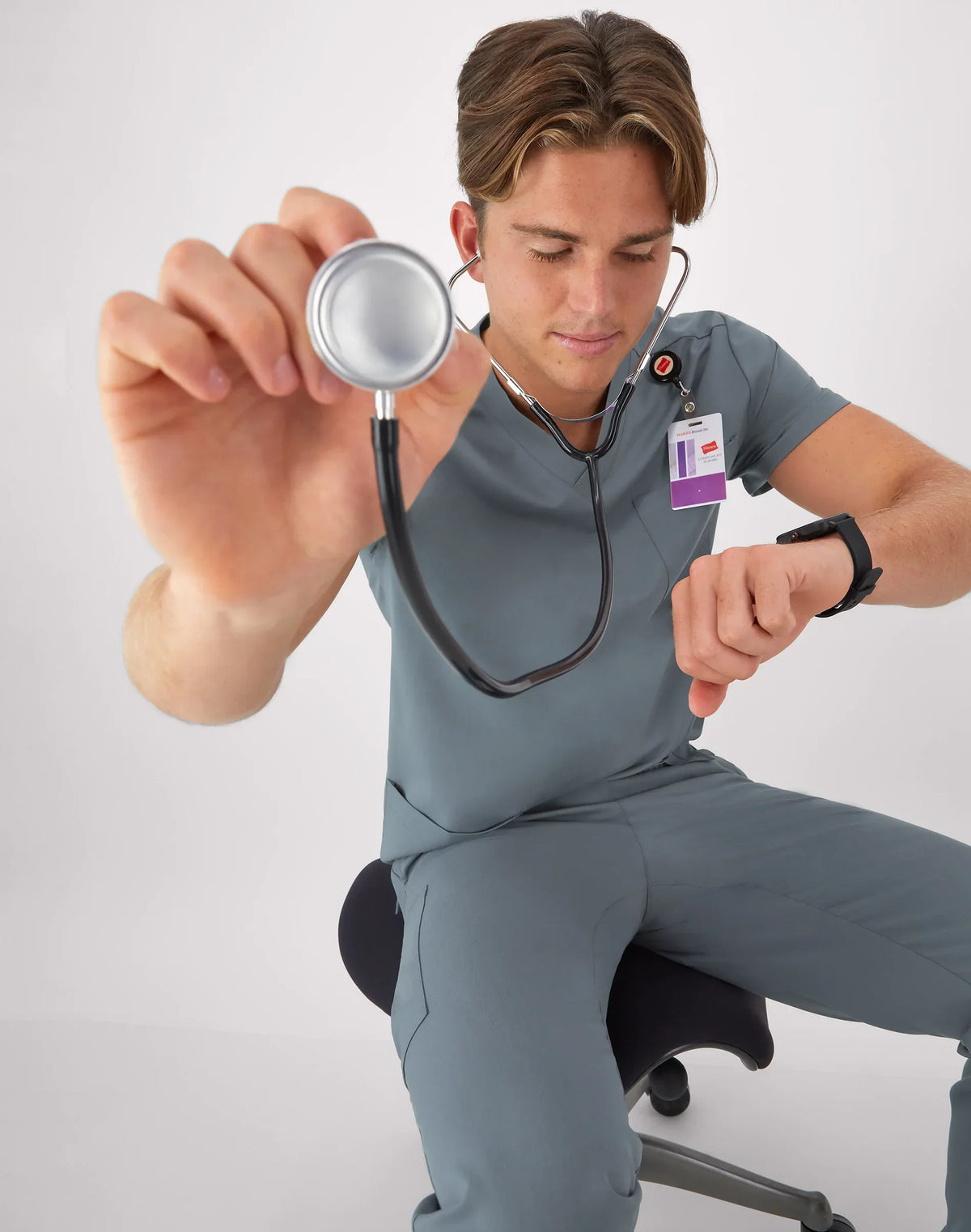 Hanes Comfort Fit Scrubs Men's V-Neck Scrub Top