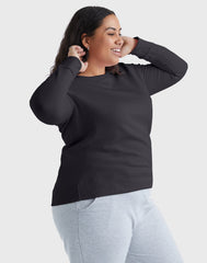Hanes Just My Size EcoSmart Women's Fleece Sweatshirt, V-Notch (Plus Size)
