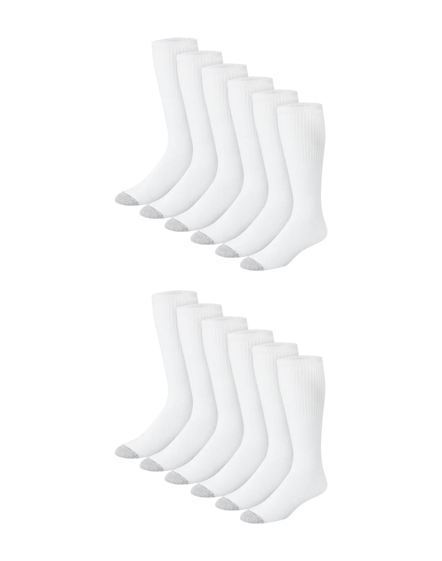 Hanes Double Tough Men's Over-the-Calf Tube Socks, Shoe Sizes 6-12, 12-Pairs