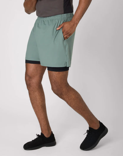 Hanes Moves Men's 2-in-1 Gym Shorts, 5" Inseam