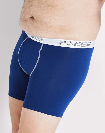 Hanes Ultimate Stretch Cotton Big Men’s Boxer Brief Underwear, Assorted, 4-Pack (Big &amp; Tall Sizes)
