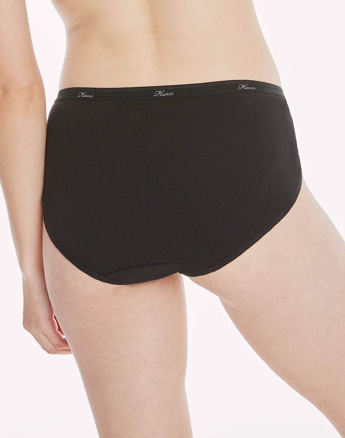 Hanes Women's Breathable Cotton Hi-Cut Underwear, Black, 10-Pack