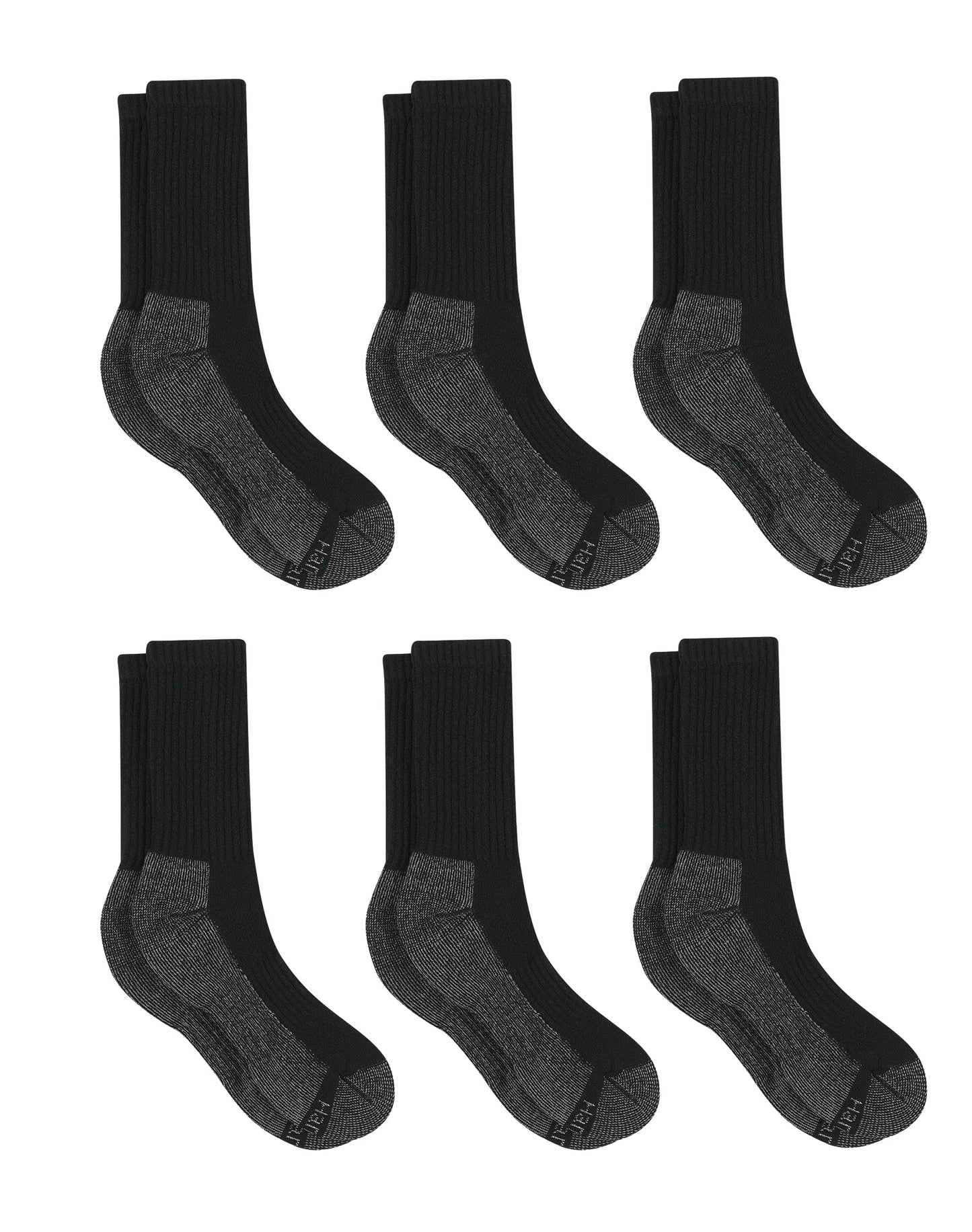 Hanes Men's Big &amp; Tall Work Crew Socks, 6-Pairs