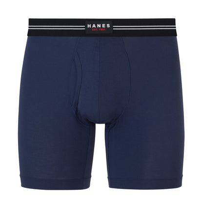 Hanes Perfect Flex Men's Boxer Brief Underwear, Lightweight &amp; Breathable, Navy, 1-Pack