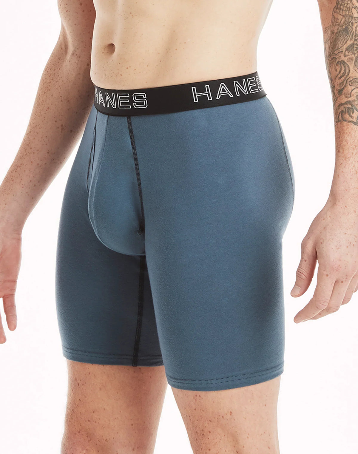Hanes Ultimate Men's Stretch Long Leg Boxer Brief Underwear, Moisture Wicking, 5-Pack
