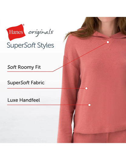 Hanes Originals Women&rsquo;s SuperSoft Comfywear French Terry Hoodie