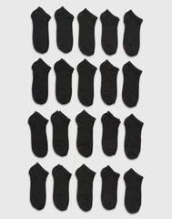 Hanes Men&rsquo;s Cushioned No Show Socks Pack, 20 Pairs, Moisture Wicking