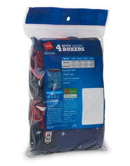 Hanes Ultimate ComfortSoft Boys' Woven Boxer Underwear, Assorted, 4-Pack