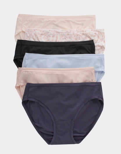 Hanes Women's Super Stretch Microfiber Bikini Underwear, Comfort Flex Fit, 6-Pack