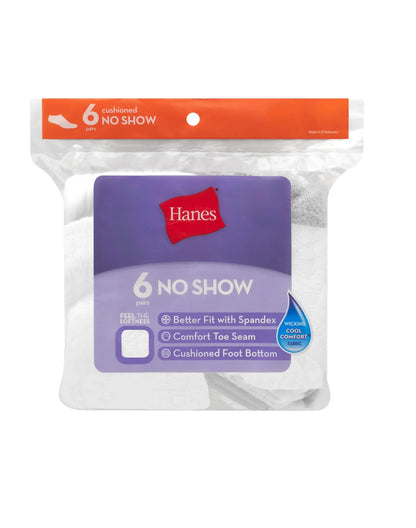 Hanes Women's No Show Socks, Moisture-Wicking, 6-Pairs