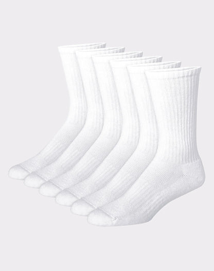 Hanes Men's Performance Cushioned Crew Socks,  6-Pack