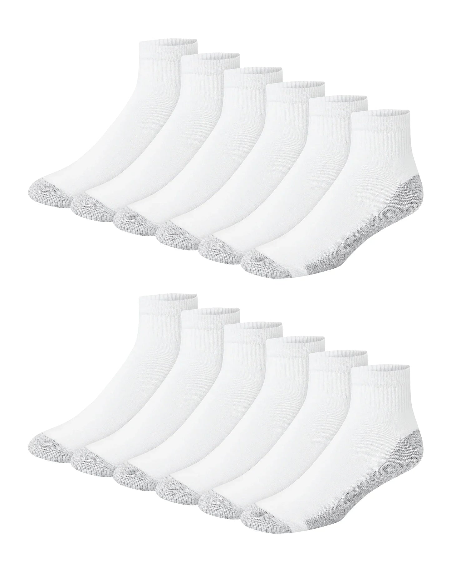 Hanes Double Tough Men's Ankle Socks, Shoe Sizes 6-12, 12-Pairs