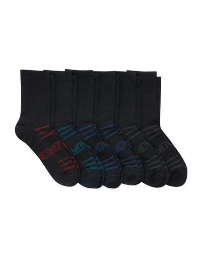Hanes Moves Breathable Mesh Men&rsquo;s Mid-Crew Socks, Shoe Sizes 6-12, 6-Pairs