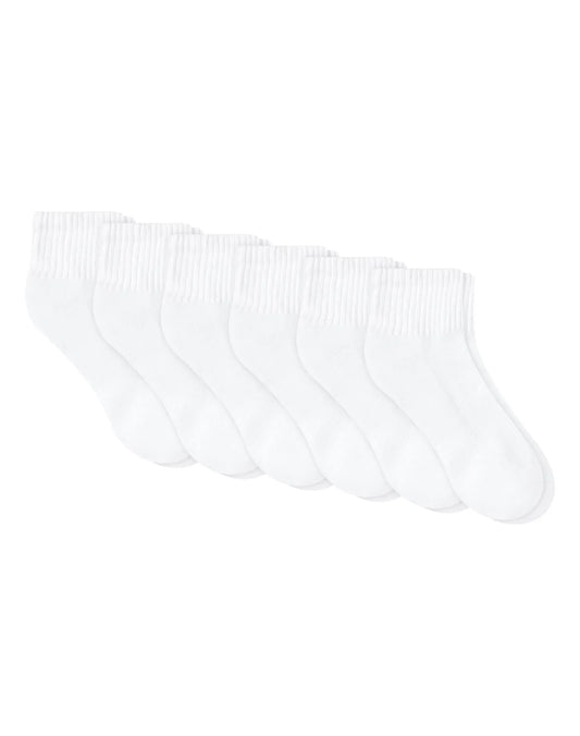 Hanes Unisex Plain White Socks Pack, 6 Pairs, Ankle Socks