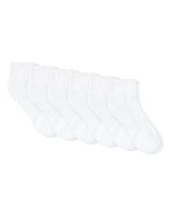 Hanes Unisex Plain White Socks Pack, 6 Pairs, Ankle Socks