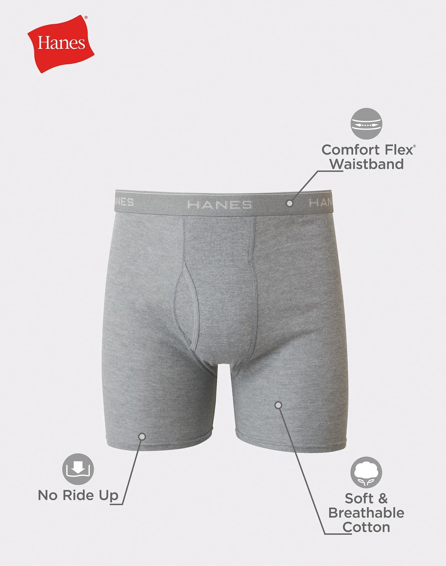 Hanes Men's Cotton Boxer Brief Underwear Super Value Pack, Assorted Solids, 10-Pack