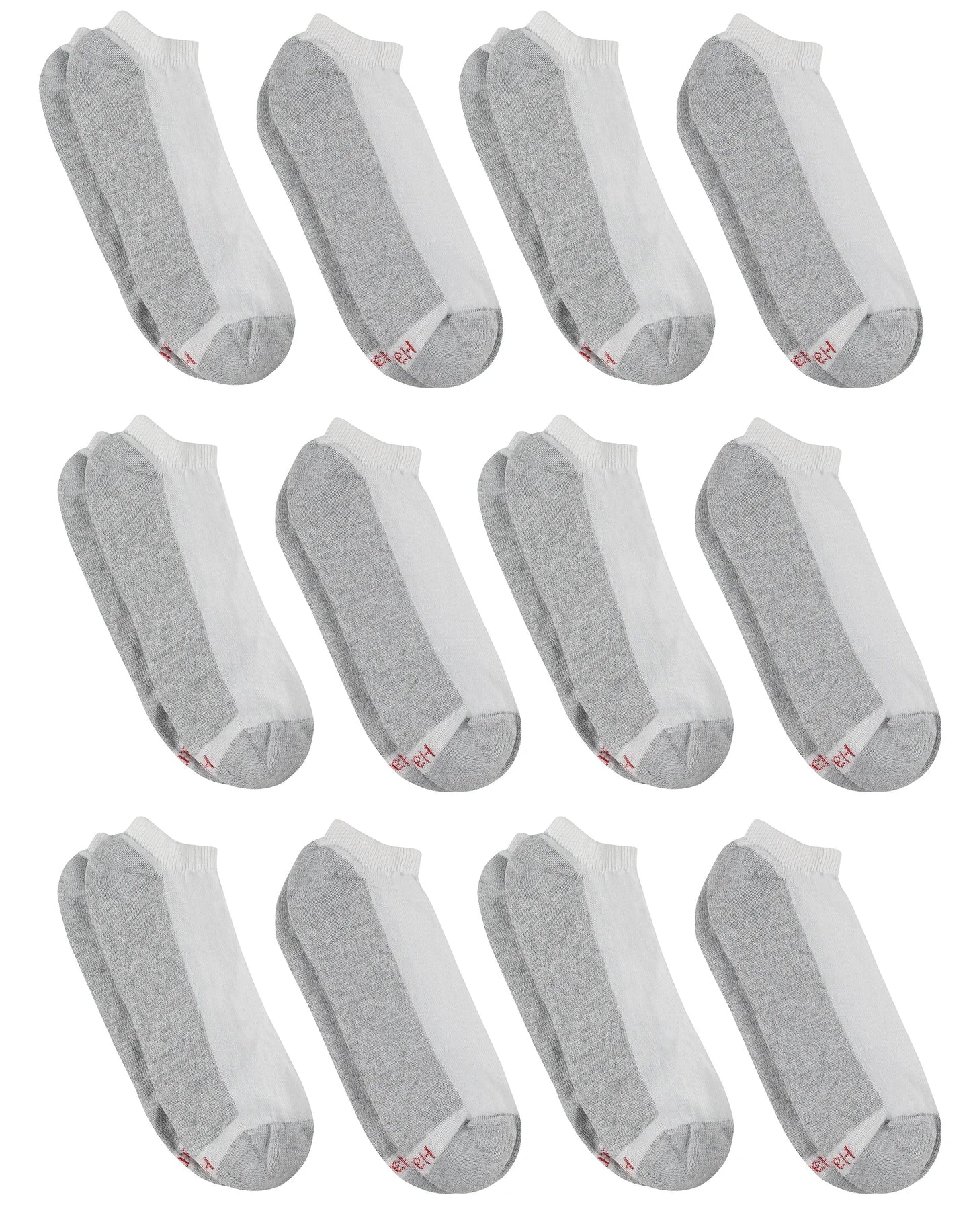 Hanes Double Tough Men's No Show Socks, Shoe Sizes 12-14, 12-Pairs