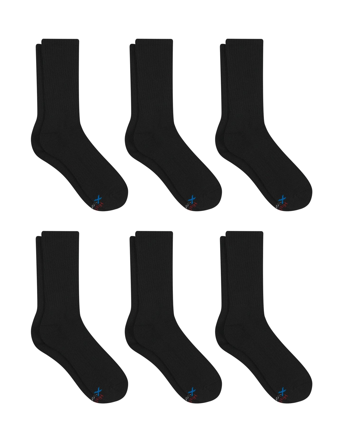 Hanes Men's Performance Cushioned Crew Socks,  6-Pack