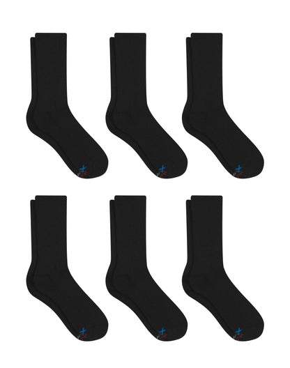 Hanes Men's Performance Cushioned Crew Socks,  6-Pack