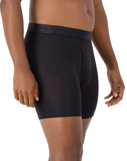 Hanes Originals Ultimate Men's SuperSoft Boxer Brief Underwear, Black, 3-Pack